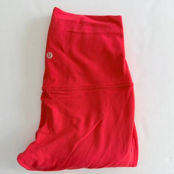 Lululemon Align Super-High-Rise Pant 28" Love Red Neon Coral Size 8 Yoga Gym - Picture 2 of 6
